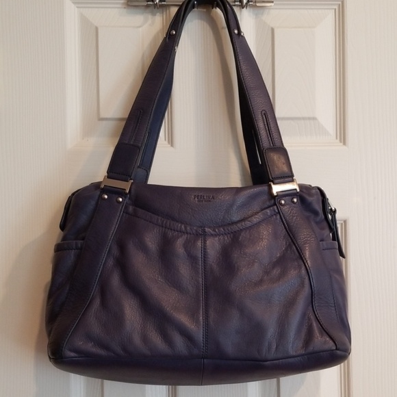 Perlina Leather Satchel Purse - Picture 2 of 8